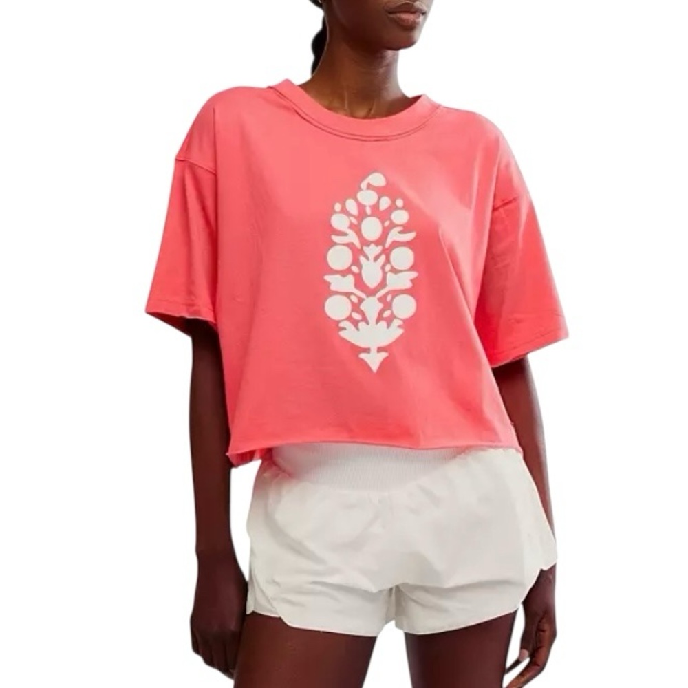 FP Movement by Free People Inspire Buti Logo Tee (Hibiscus Combo) NWT